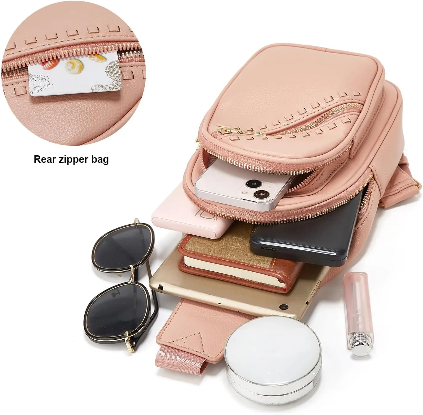 Makes Small Sling Bag for Women, Vegan Leather Fanny Pack Crossbody Bags for Women, Chest Bag With Wide Strap