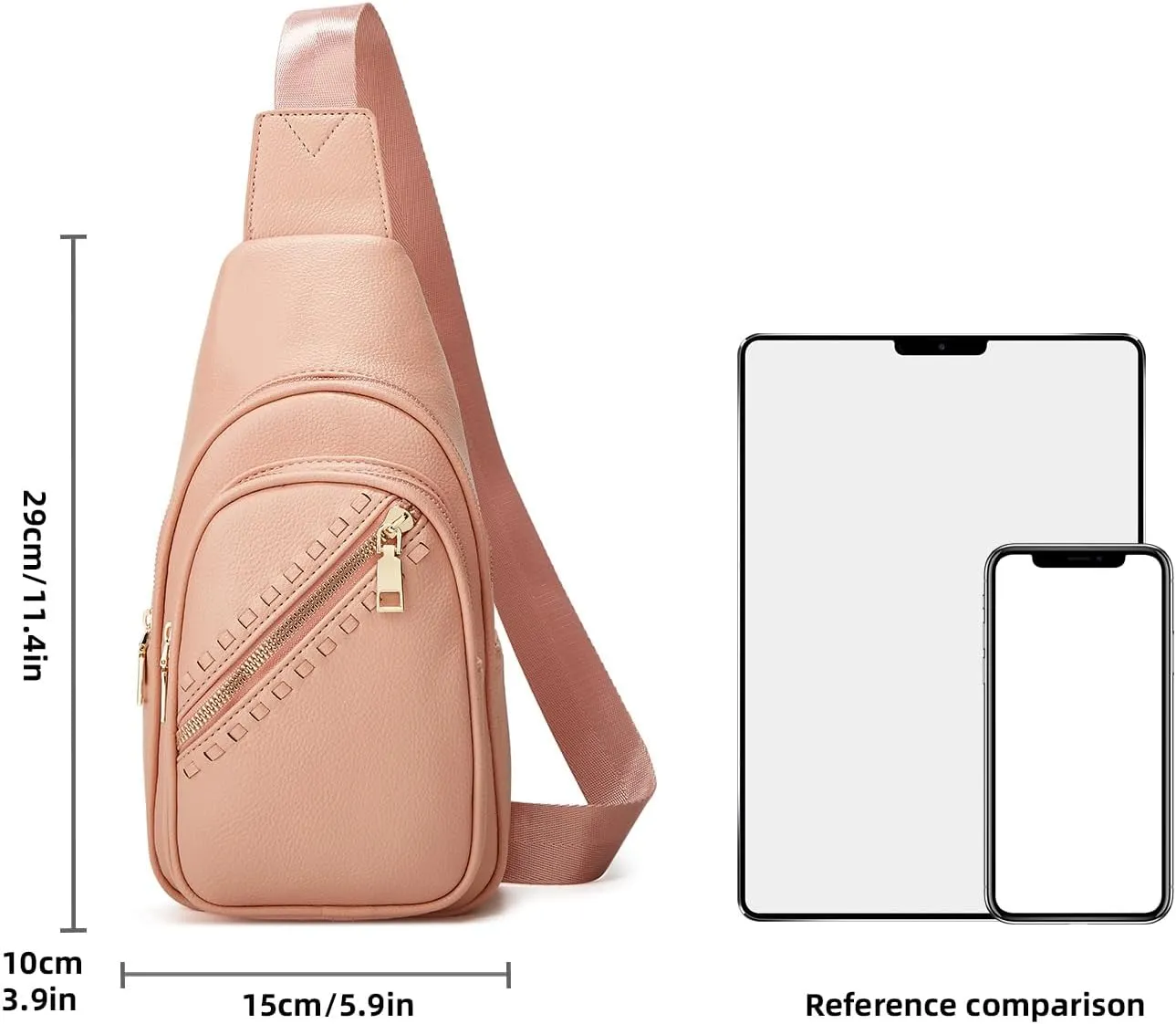 Makes Small Sling Bag for Women, Vegan Leather Fanny Pack Crossbody Bags for Women, Chest Bag With Wide Strap