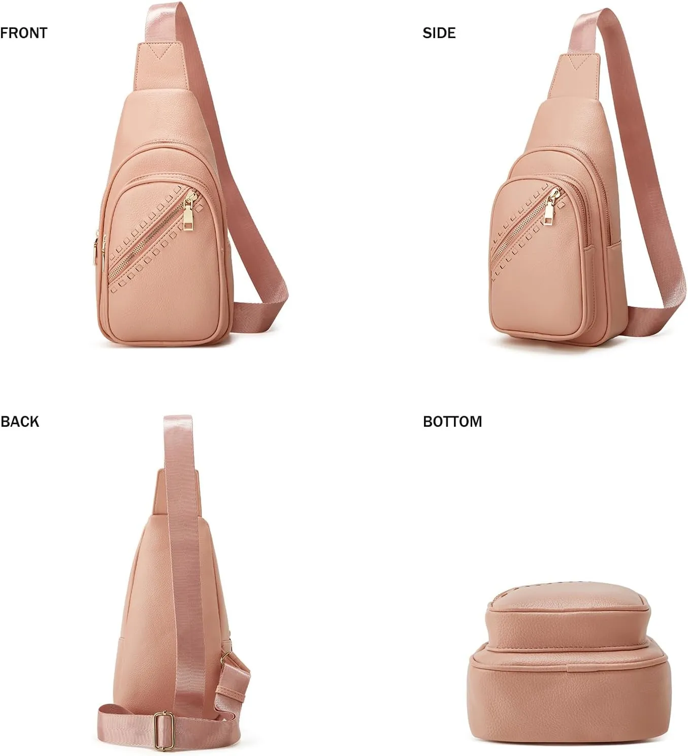 Makes Small Sling Bag for Women, Vegan Leather Fanny Pack Crossbody Bags for Women, Chest Bag With Wide Strap