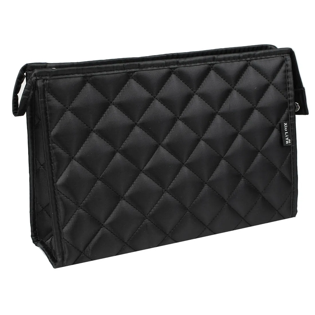 Makeup Bag Clutch Black w Mirror 10.6" x 7"