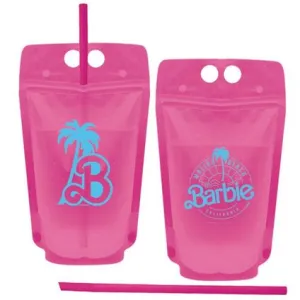 Malibu Barbie Plastic Drink Pouches, 16.9oz, | 8 ct