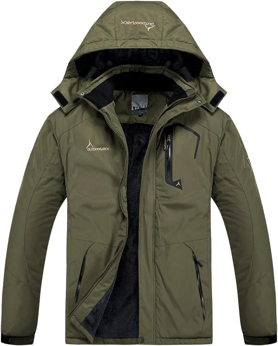 MANSDOUR Men's Snow Ski Hiking Jacket Waterproof Warm Fleece Winter Outdoor Snowboard Windbreaker Hooded Coat…