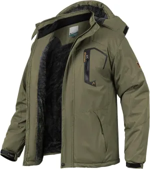 MANSDOUR Men's Snow Ski Hiking Jacket Waterproof Warm Fleece Winter Outdoor Snowboard Windbreaker Hooded Coat…