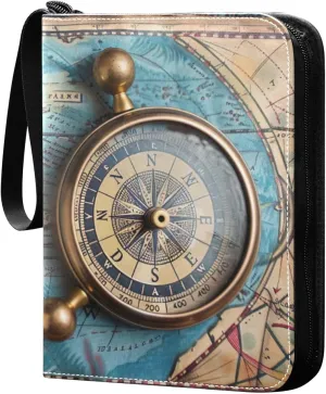 Map with The World Card Binder 4-Pocket, 400 Pockets Trading Cards Holder Games Card Albums Storage Organizer Case for Football, Baseball Cards