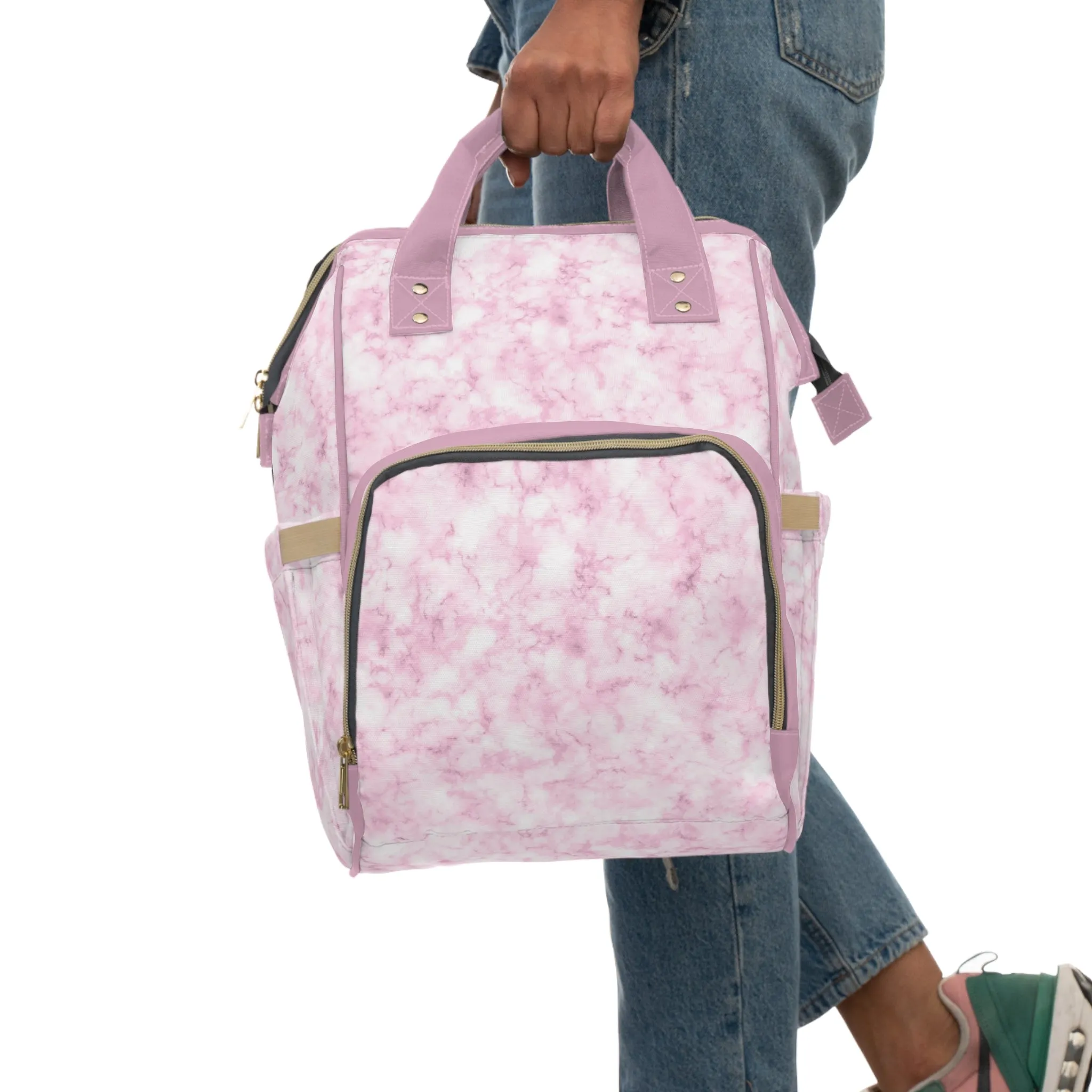 Marble Diaper Backpack - Multifunctional & Durable Nappy Bag with Elegant Marble Patterns, Perfect for Stylish Parents