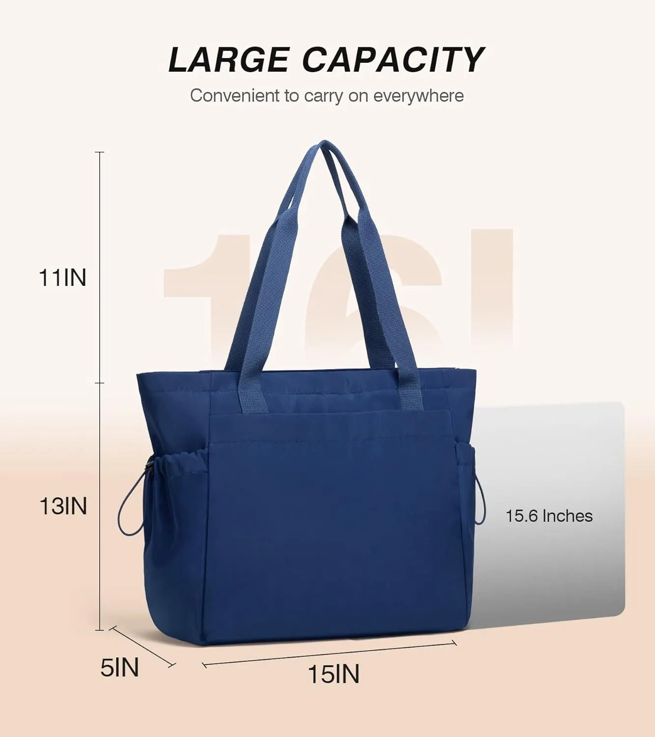 Marvolia Large Tote Bag for Women - Lightweight Travel Tote Handbags Work Tote Bags with Zipper for Gym Travel Work