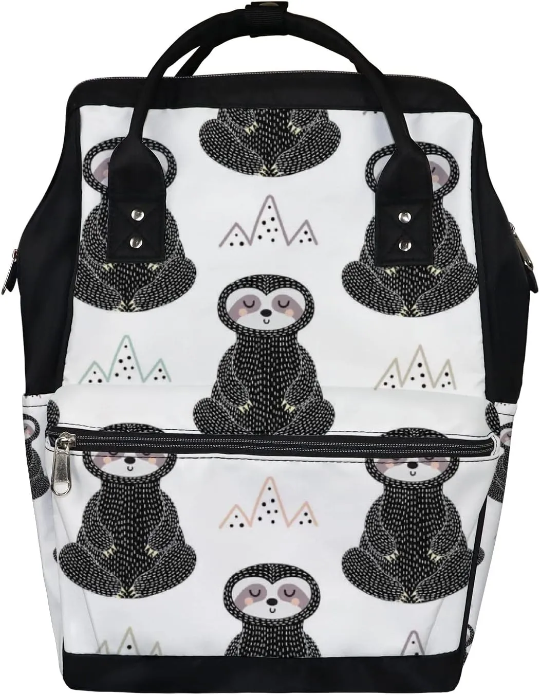 Meditating Sloth Sleepy Diaper Bag Backpack Waterproof Backpack Baby Nappy Changing Bag for Travel Large Capacity Durable and Stylish for Woman