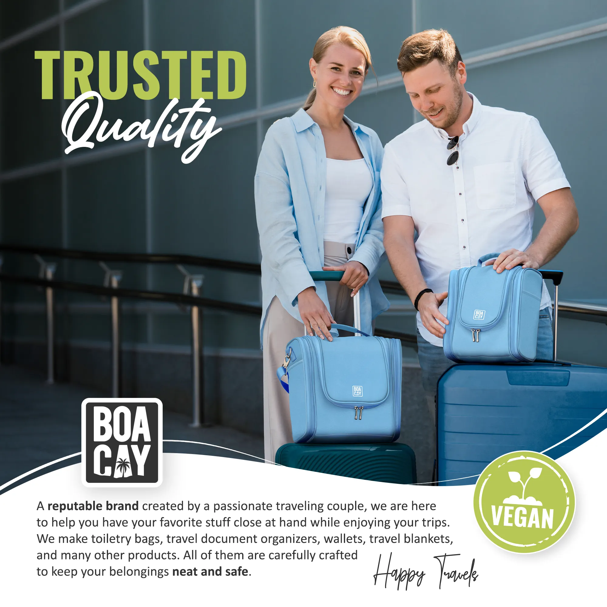 Medium Collapsible Hanging Toiletry Bag - Baby Blue