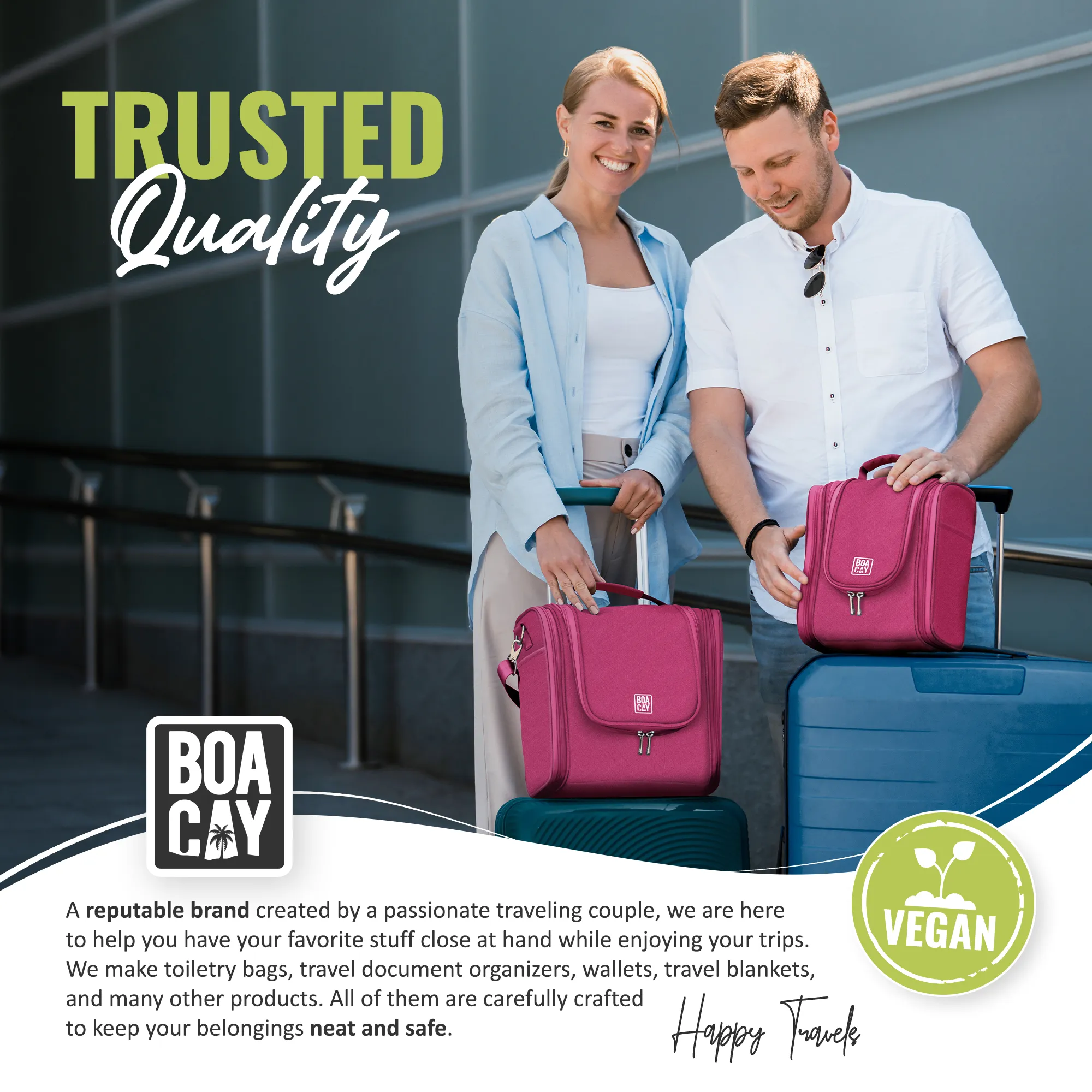 Medium Collapsible Hanging Toiletry Bag - Cerise Pink