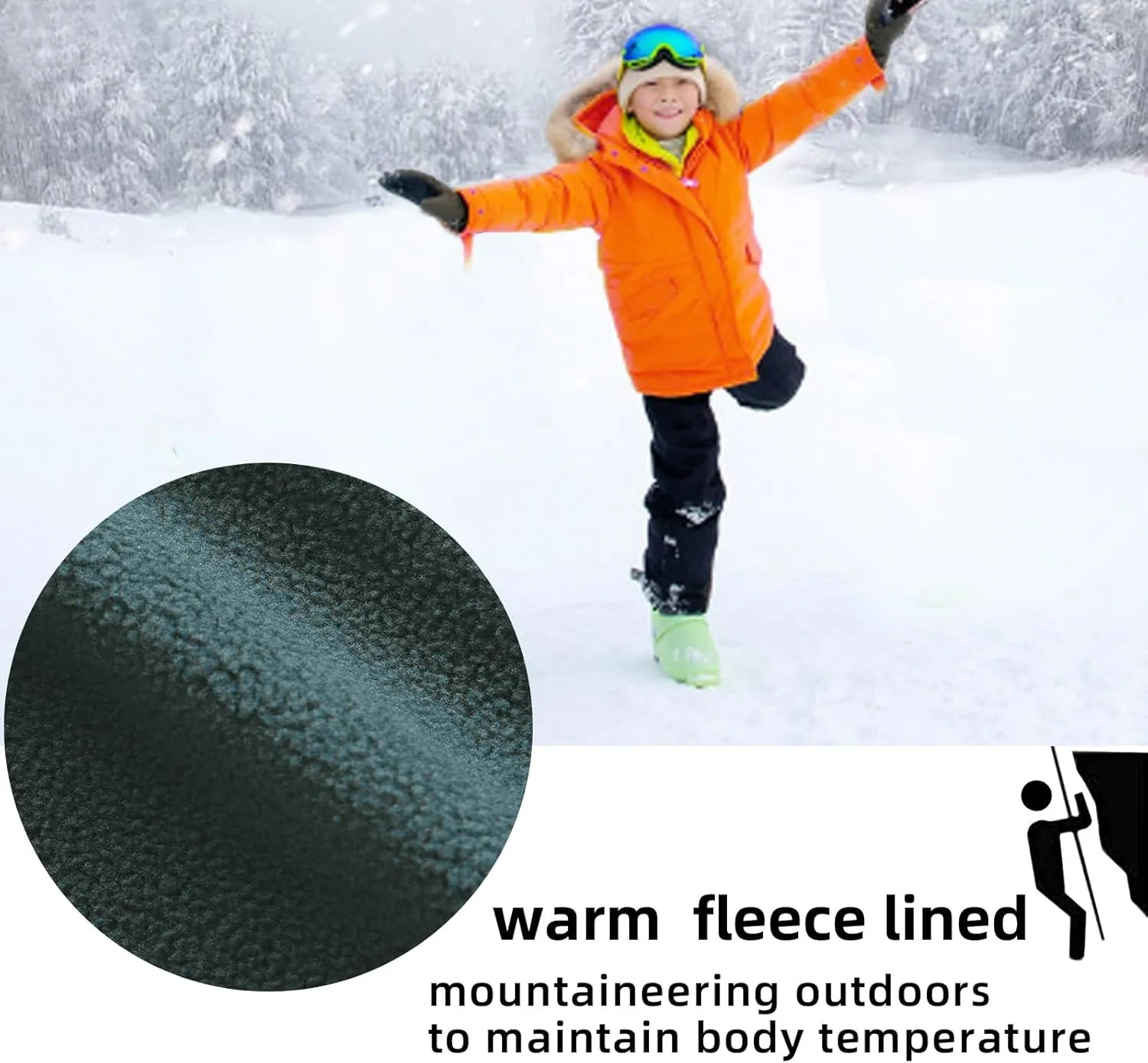 MEILONGER Boys Girls Softshell Hiking Pants Fleece Lined Skiing Snow Pants Kids Outdoor Trousers