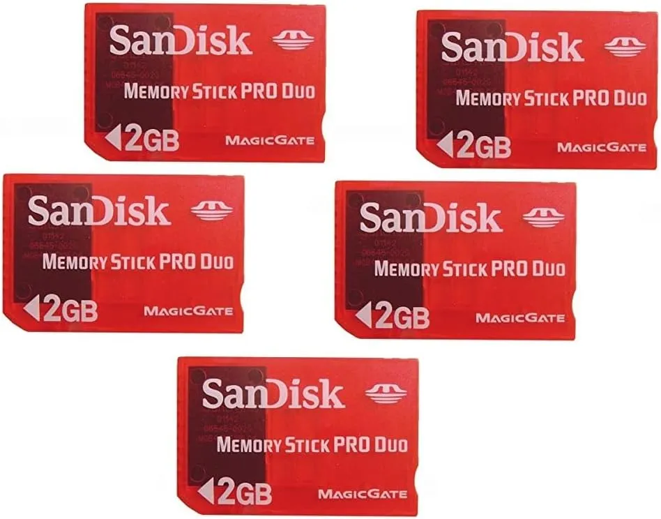 Memory Stick for Sony PSP/Camera Memory Card SDMSG-2048 2GB MS PRO Duo Gaming Card (Pack of 5)