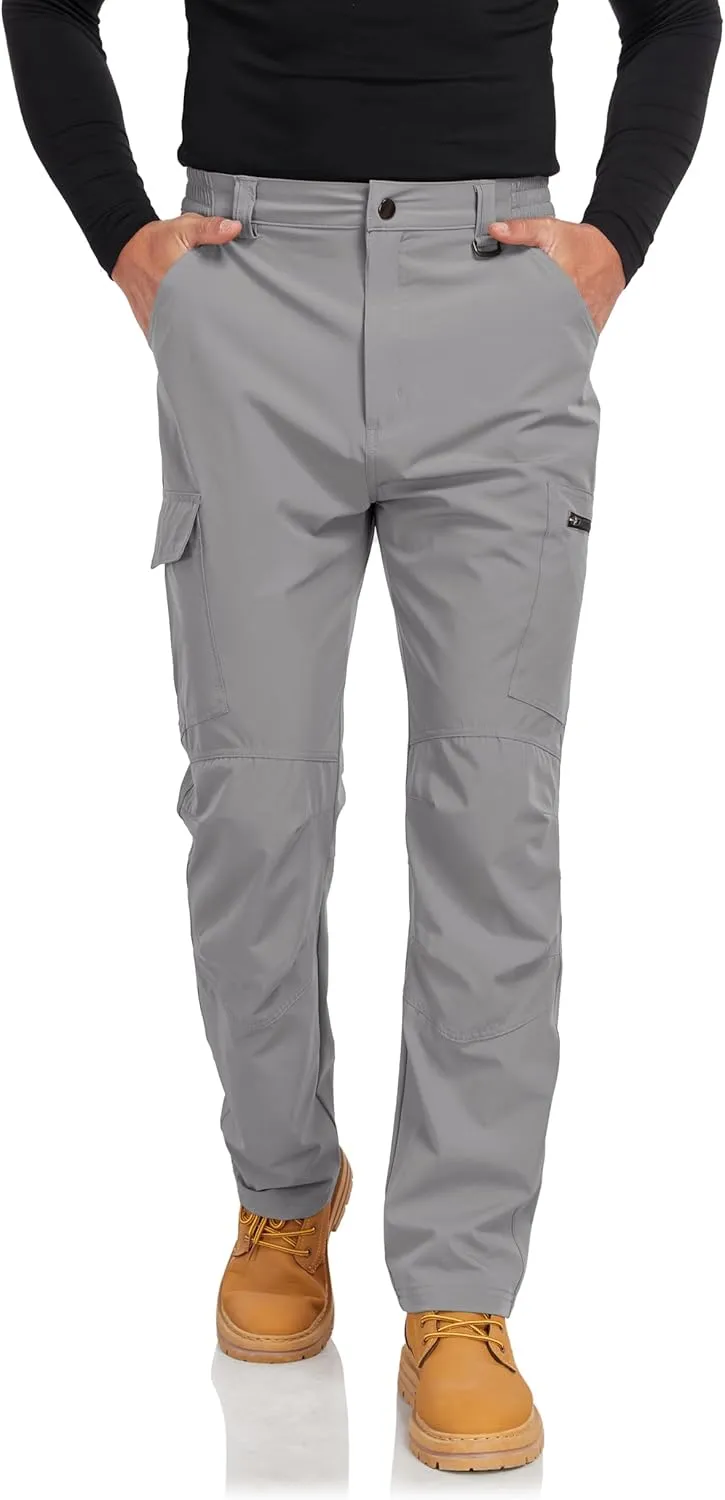 Men's Cargo Hiking Work Pants with 6 Pockets Lightweight Water Resistant Quick Dry Tactical Pants