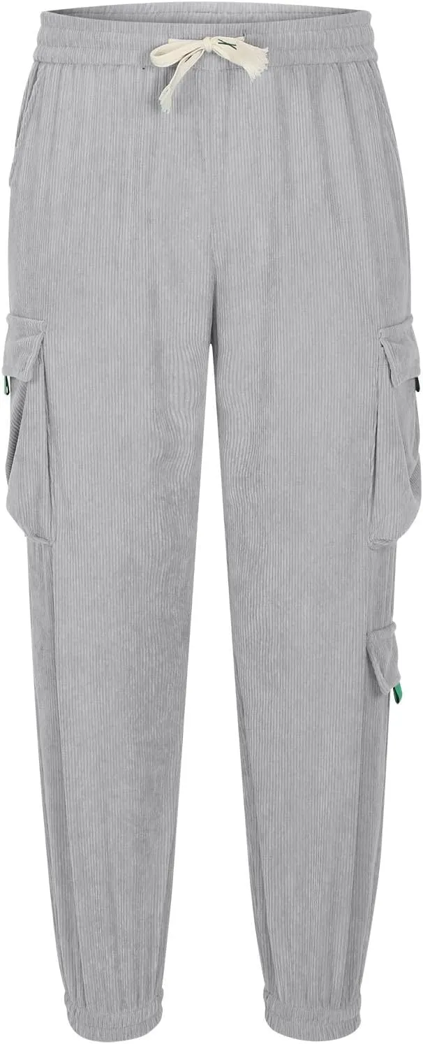 Mens Cargo Pants Drastring Casual Athletic Pants for Men Training Running Sports Joggers with Pocket Trendy Spring