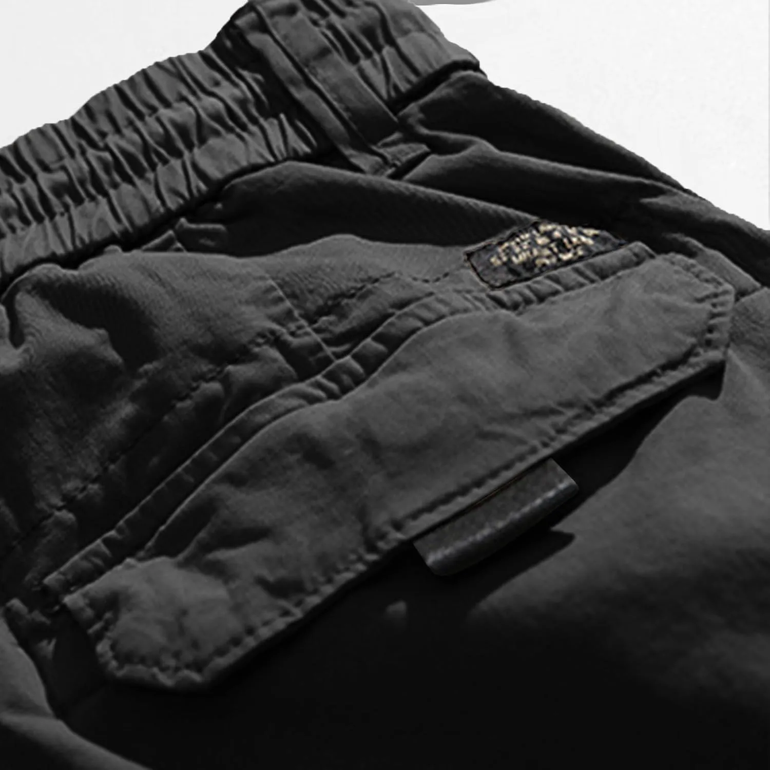 Mens Cargo Pants Drawstring Elastic Waist Work Joggers for Men Outdoor Camping Travel Trousers with Pocket