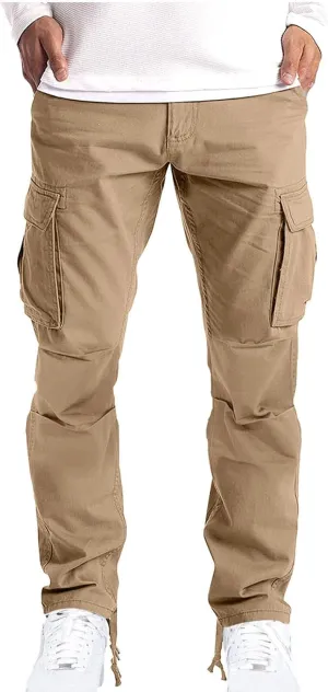 Mens Cargo Pants Slim Fit Sports Athletic Workout Pants for Men Casual Fashion Trendy Stretch Active Pants