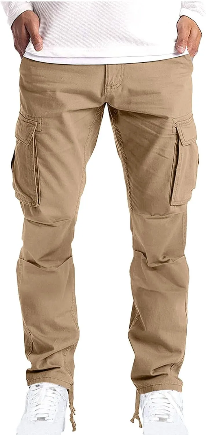 Mens Cargo Pants Slim Fit Sports Athletic Workout Pants for Men Casual Fashion Trendy Stretch Active Pants