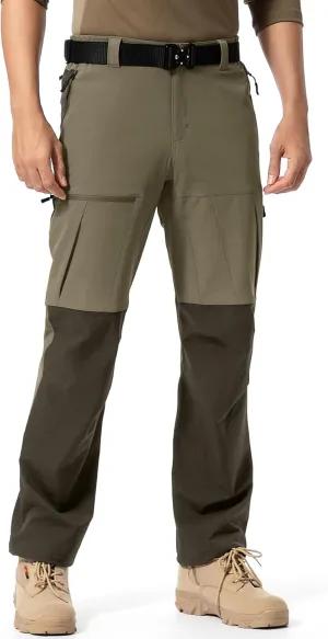 Mens Cargo Safari Hiking Pants Lightweight Waterproof Quick Dry Tactical Nylon Stretch Pants