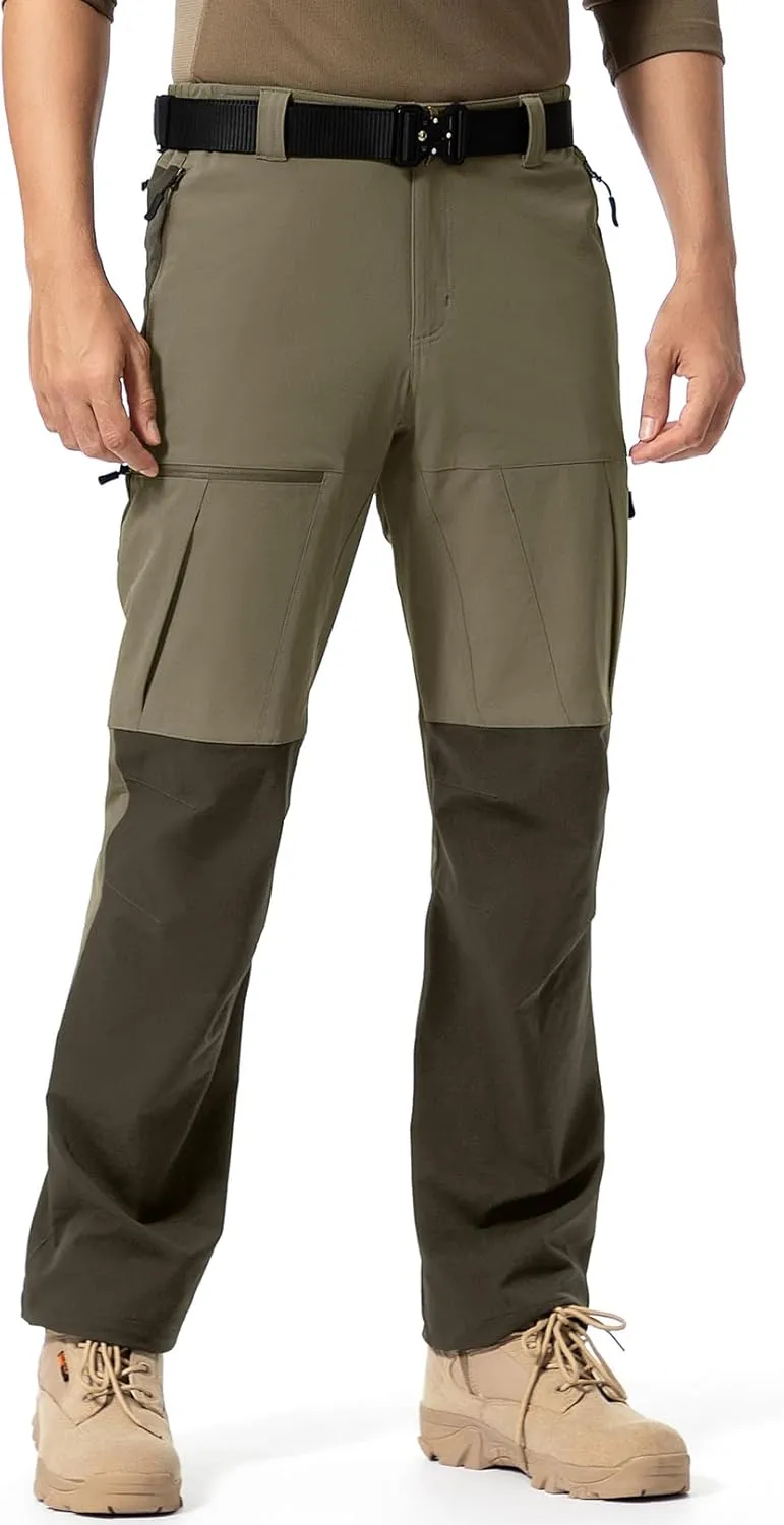 Mens Cargo Safari Hiking Pants Lightweight Waterproof Quick Dry Tactical Nylon Stretch Pants