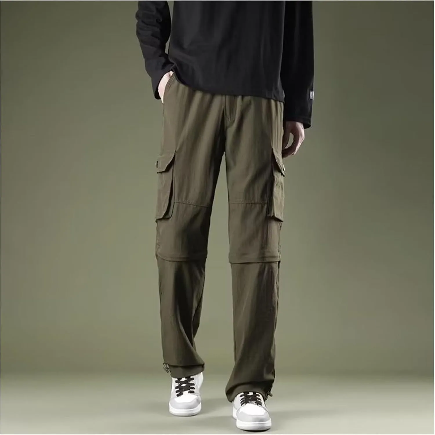 Mens Casual Pants Lightweight Patchwork Hiking Straight Leg Pants for Men Spring Relaxed Fit Outdoor Work Pants