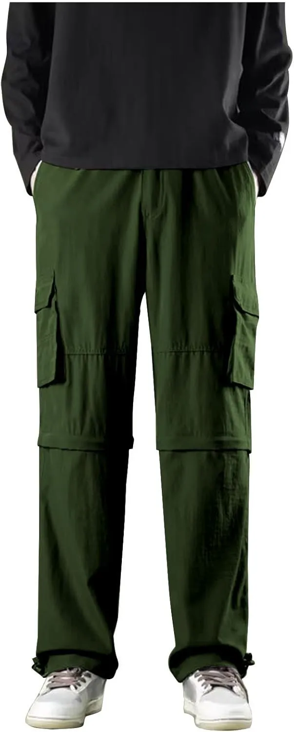 Mens Casual Pants Lightweight Patchwork Hiking Straight Leg Pants for Men Spring Relaxed Fit Outdoor Work Pants