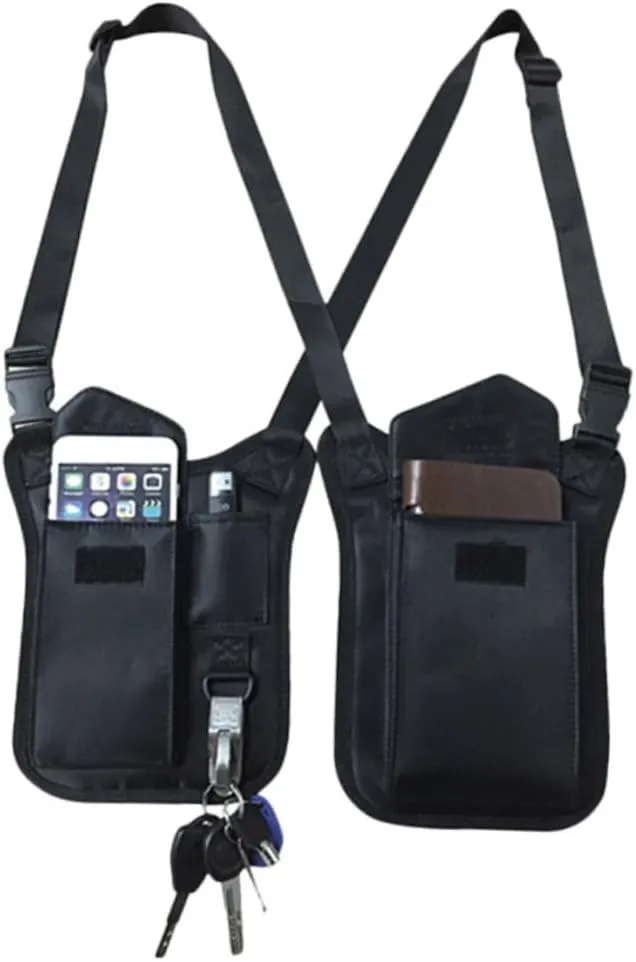 Men's Concealed Carry Underarm Bag Hidden Shoulder Armpit Bag for Crossbody Nylon Armpit Case 3 Pockets