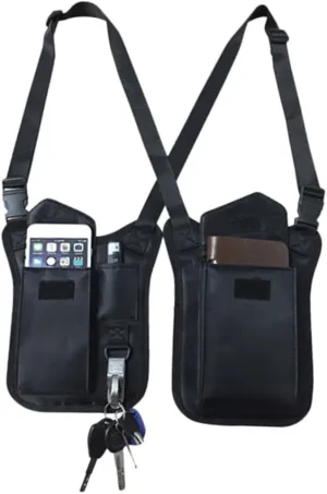 Men's Concealed Carry Underarm Bag Hidden Shoulder Armpit Bag for Crossbody Nylon Armpit Case 3 Pockets