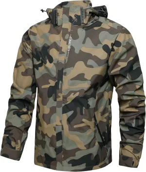 Men's Lightweight Waterproof Rain Jacket,Shell Hooded Outdoor Raincoat Hiking Windbreake jacket