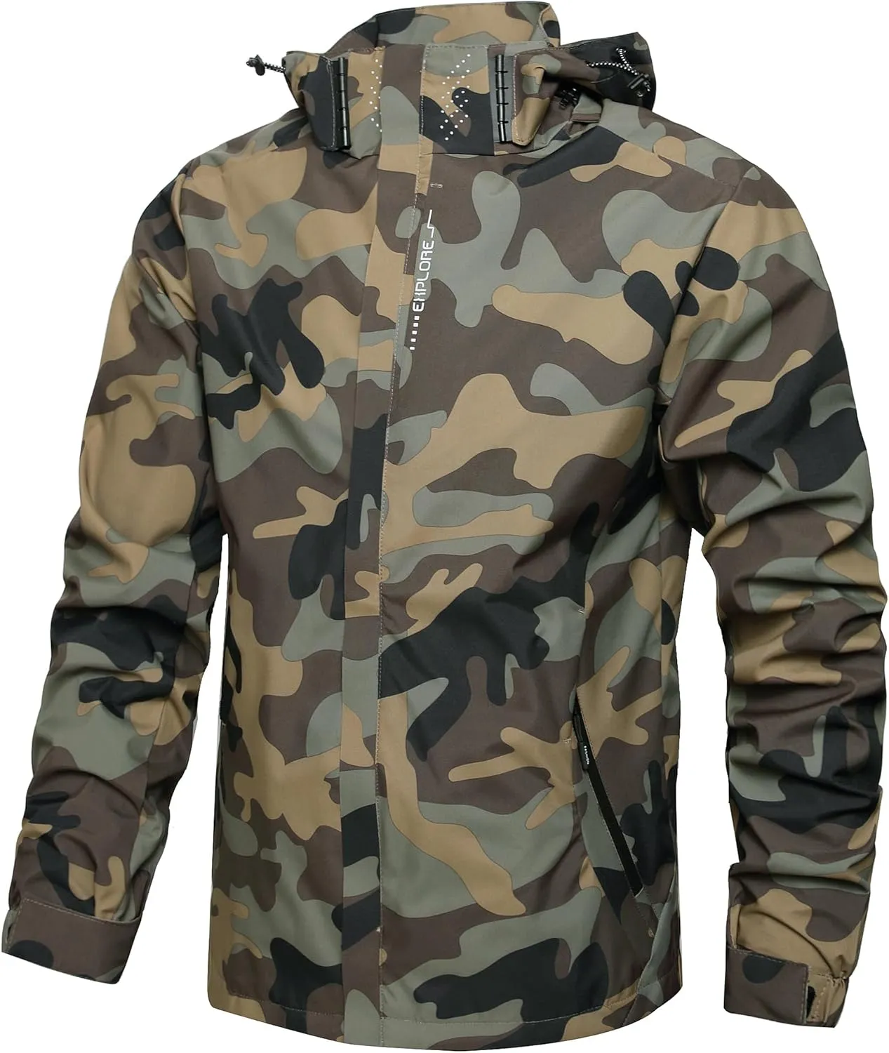 Men's Lightweight Waterproof Rain Jacket,Shell Hooded Outdoor Raincoat Hiking Windbreake jacket
