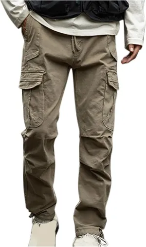 Mens Lounge Cargo Pants Plus Size Joggers Pants Stretch Fish Pants Multi-Pocket Straight Leg Pants Fall Basic Pants