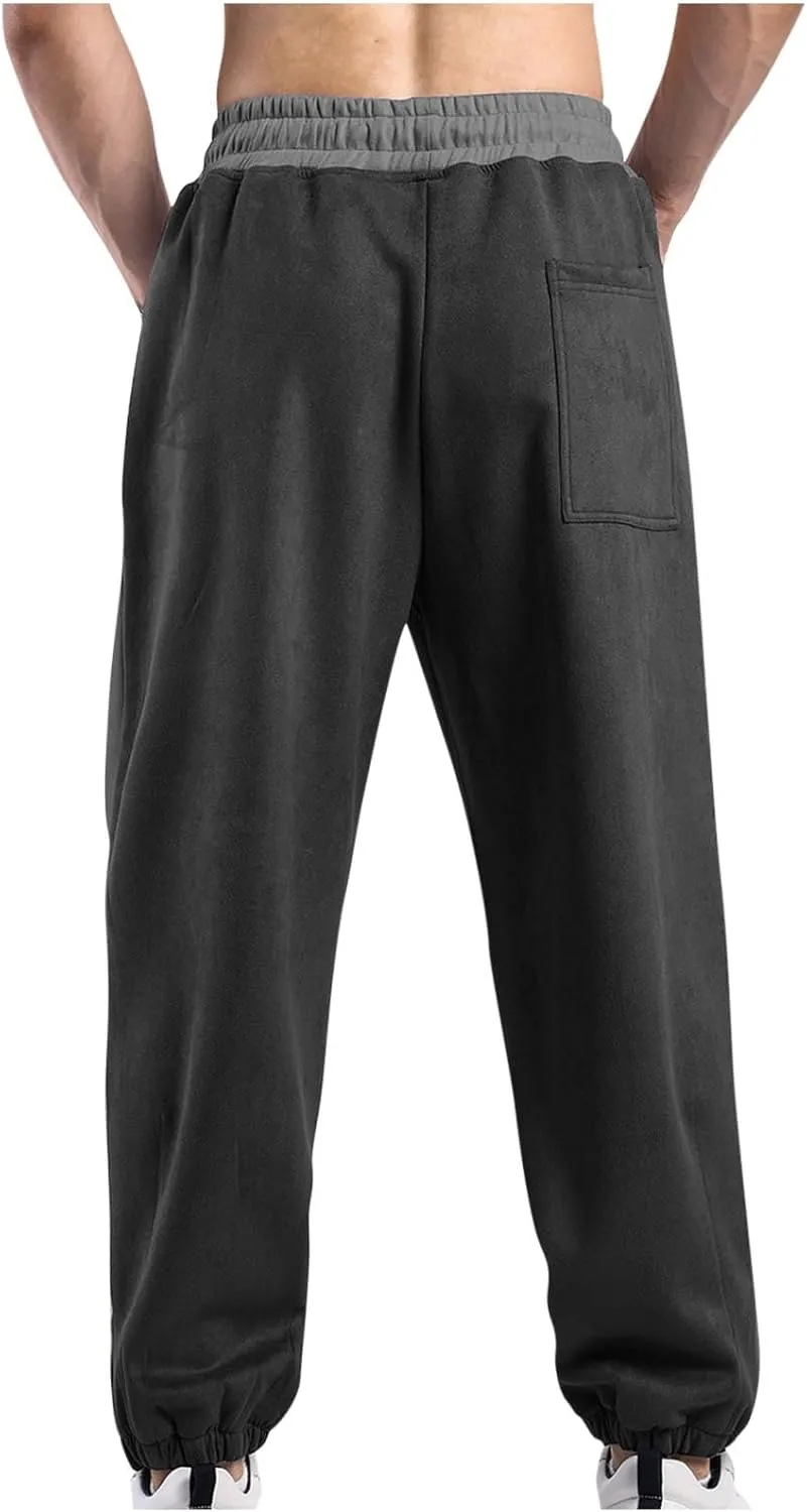 Mens Pants Loose Fit Casual Drastring Athletic Sports Running Gym Sweatpants with Pocket Trendy 2025 Spring Trousers