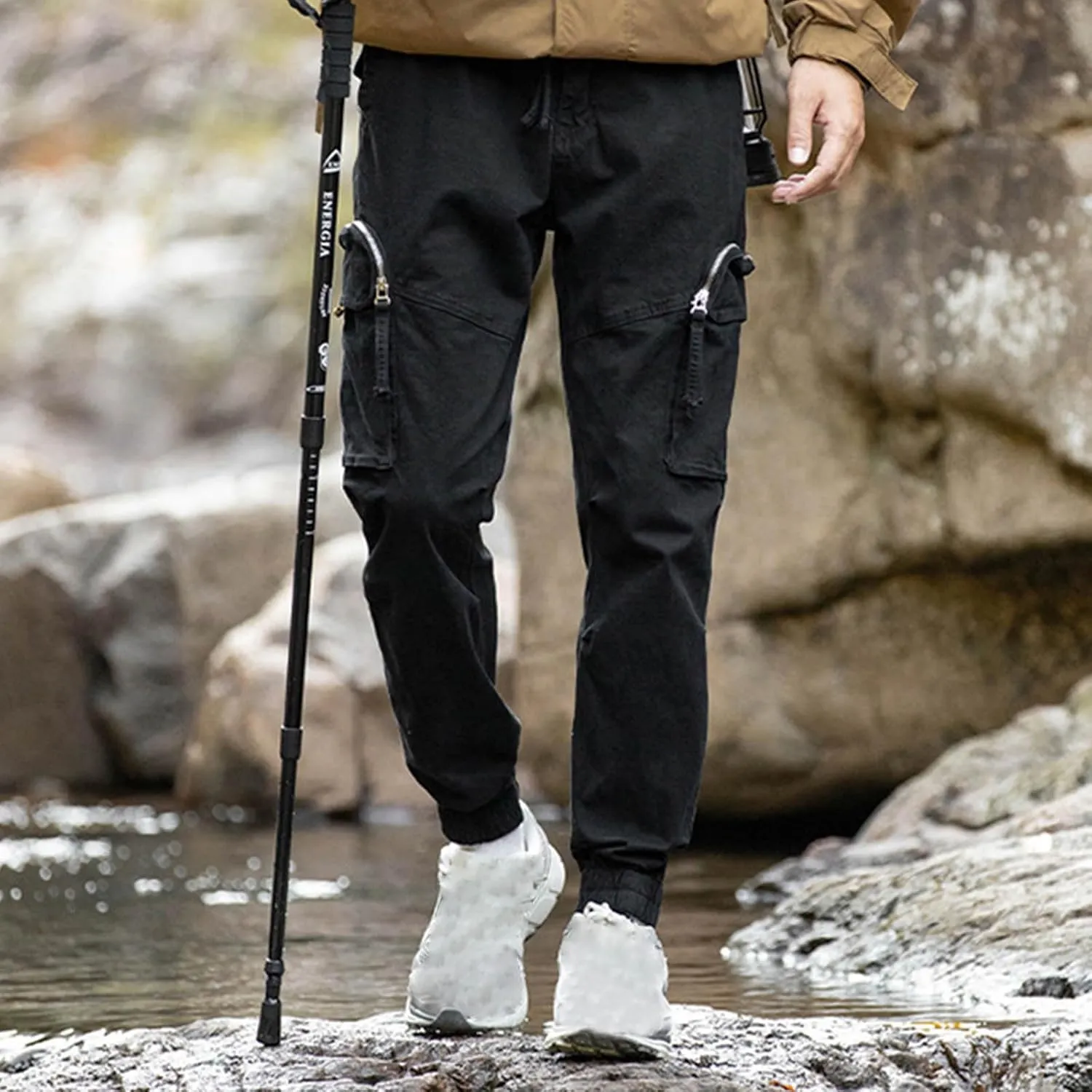 Men's Pants Work Elastic Waist Outdoor Sports Cargo Pant with Pocket Spring Regular Fit Trendy 2025 Casual Pants