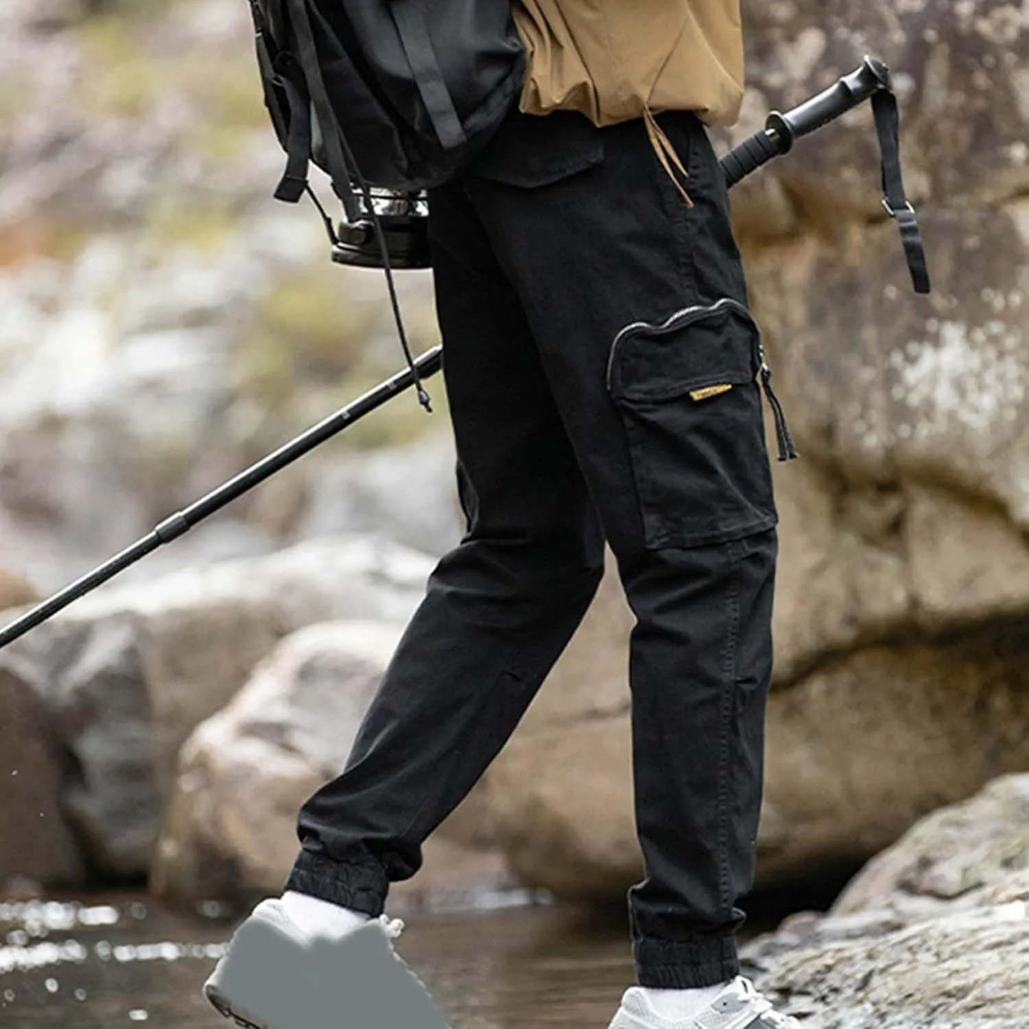 Men's Pants Work Elastic Waist Outdoor Sports Cargo Pant with Pocket Spring Regular Fit Trendy 2025 Casual Pants