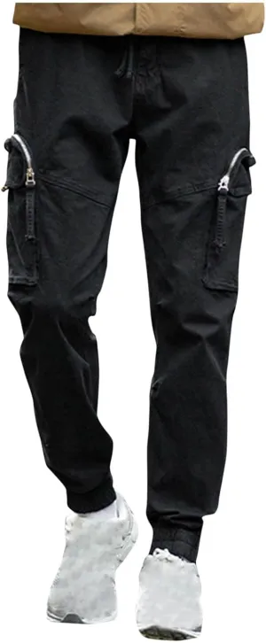 Men's Pants Work Elastic Waist Outdoor Sports Cargo Pant with Pocket Spring Regular Fit Trendy 2025 Casual Pants