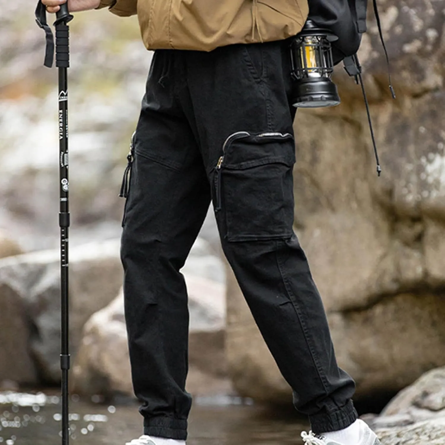 Men's Pants Work Elastic Waist Outdoor Sports Cargo Pant with Pocket Spring Regular Fit Trendy 2025 Casual Pants