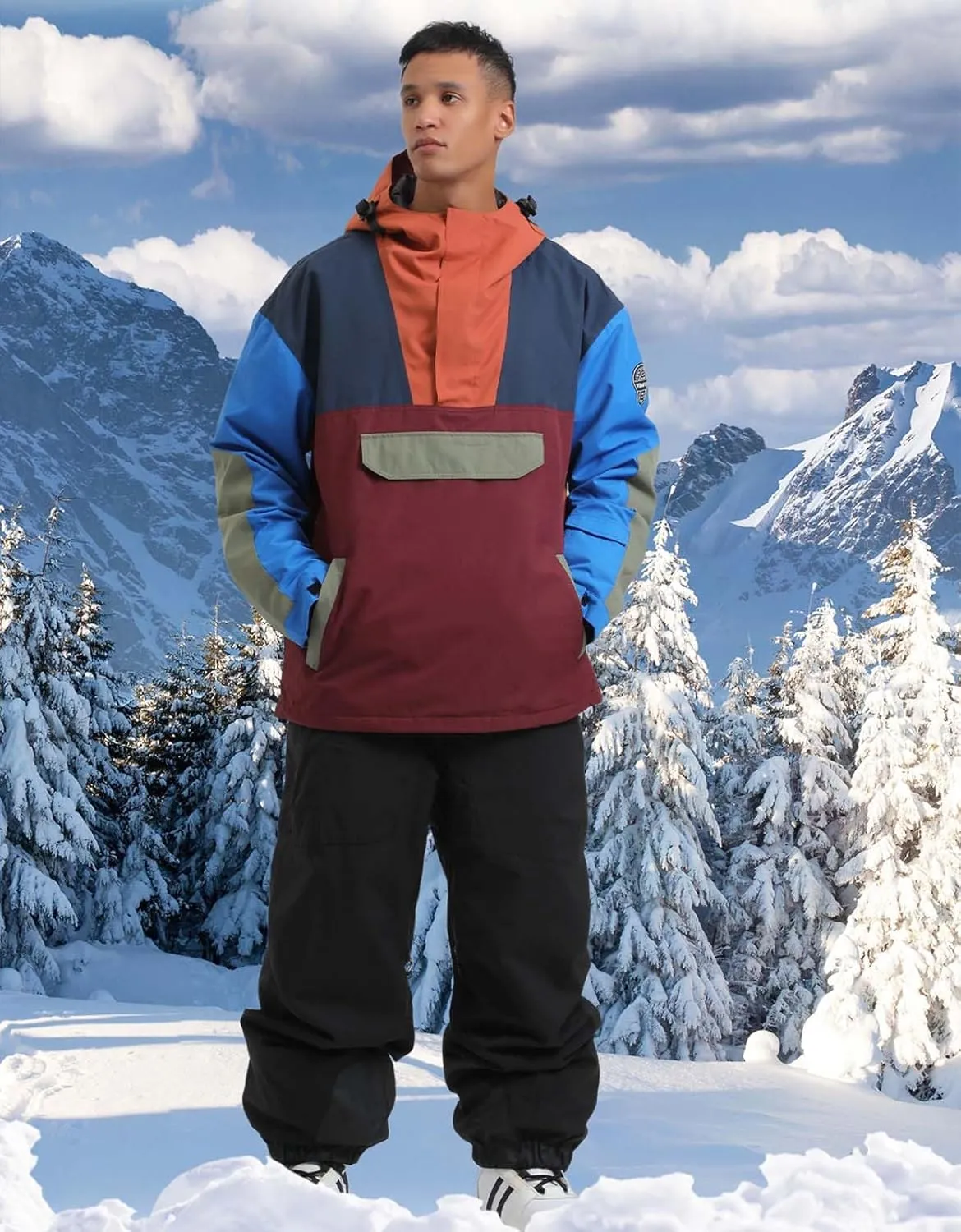 Mens Snowboard Jacket Ski Pullover Coat Warm Waterproof Windproof Men Snowboarding Jacket Winter Sports