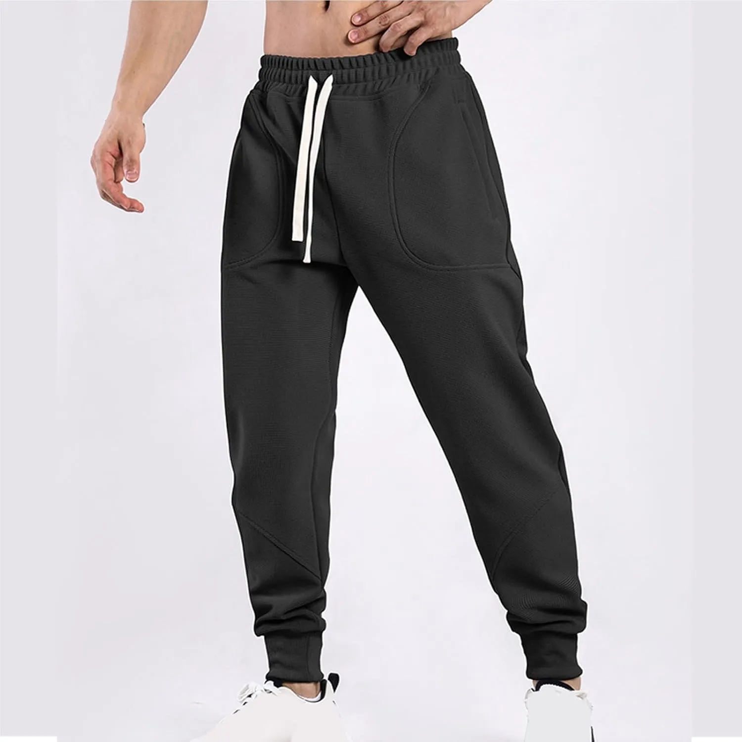 Mens Sweatpants Casual Drastring Elastic Waist Sports Athletic Pants Gym Running Relaxed Fit Joggers Outdoor Pants
