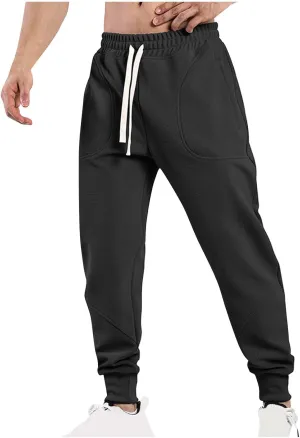 Mens Sweatpants Casual Drastring Elastic Waist Sports Athletic Pants Gym Running Relaxed Fit Joggers Outdoor Pants