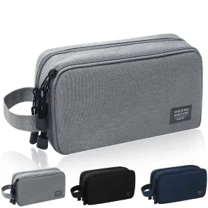 Mens Toiletry Bag Waterproof Organizer Bag Travel Shaving Dopp Kit Perfect Travel Accessory Gift (Gray)