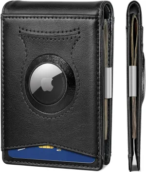 Mens Wallet For Airtag or Standard Use,KEMISANT Slim Front Pocket Wallet for Gift Men 11 Cards RFID Blocking
