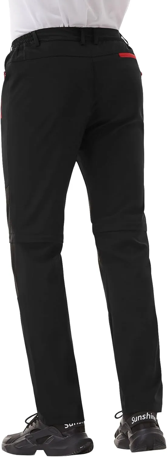 Men's Water Resistant Tactical Pants Lightweight Outdoor EDC Strech Pants for Hiking with Belt