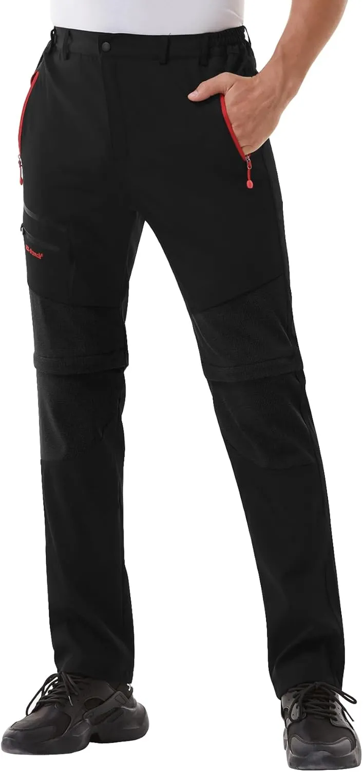 Men's Water Resistant Tactical Pants Lightweight Outdoor EDC Strech Pants for Hiking with Belt