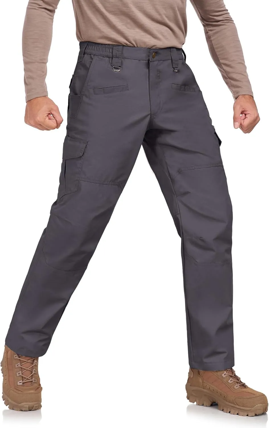 Men's Waterproof Rip-Resistant Tactical Pants with 9 Pockets for Hiking, Travel, and Outdoor Sports