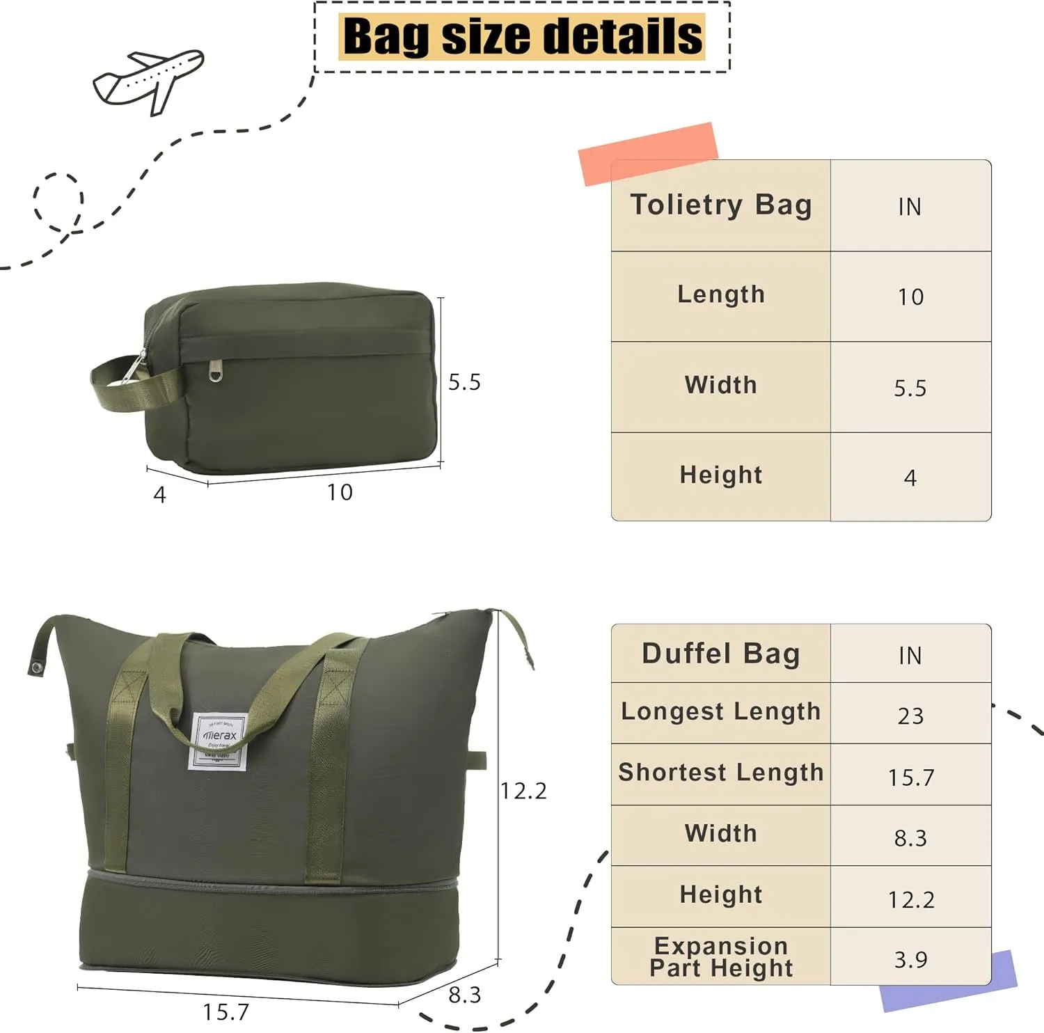 Merax Suitcase Set Softside 3-Piece Expandable Luggage with TSA Lock Spinner Wheels Lightweight Upright Luggage with Travel Bag(22/26/30 IN,Army Green)