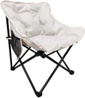 Mezeye Padded Camping Chair, Beach Chair,Portable, Folding, Outdoor Camping Chair for Adults Men and Women with Storage Bag, 350 lb Weight Capacity (White)