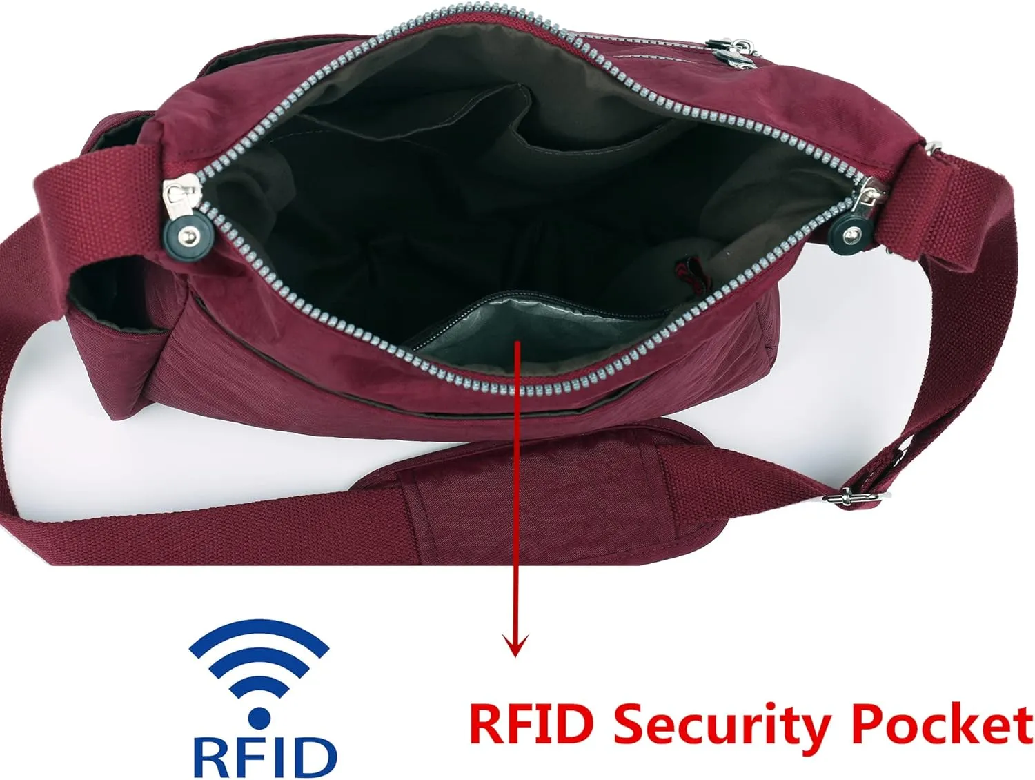MHCNLL Crossbody Bag with Anti Theft RFID Pocket - Women Lightweight Water-Resistant Purse