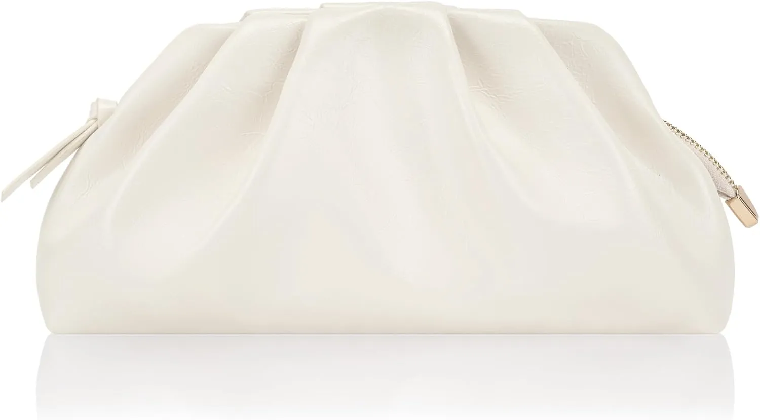 Milisente Vintage Cloud Evening Bag Shiny Crackle Pleated Zipper Clutch Purses for Women With Convertible Crossbody Strap