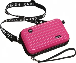 Mini Luggage Crossbody Bag - Stylish and Durable Hard Shell Travel Purse with Adjustable Forever Young Strap for Women - Rose Red