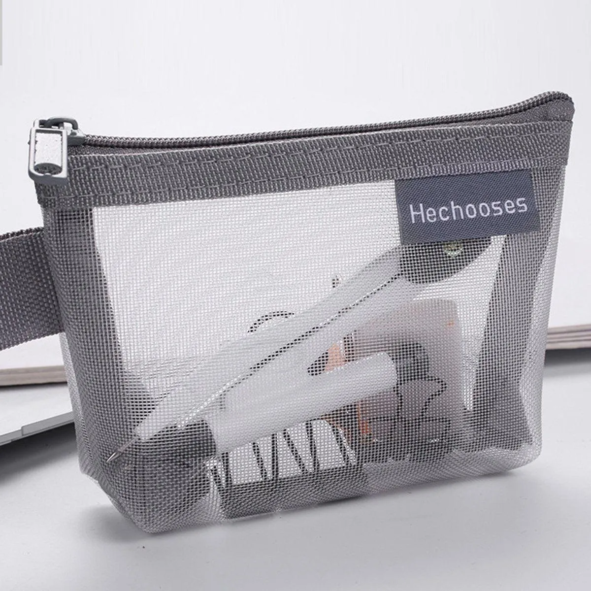 Mini Mesh Zipper Bags Storage Pouch Coin Purse ID Credit Card Holder Organizer
