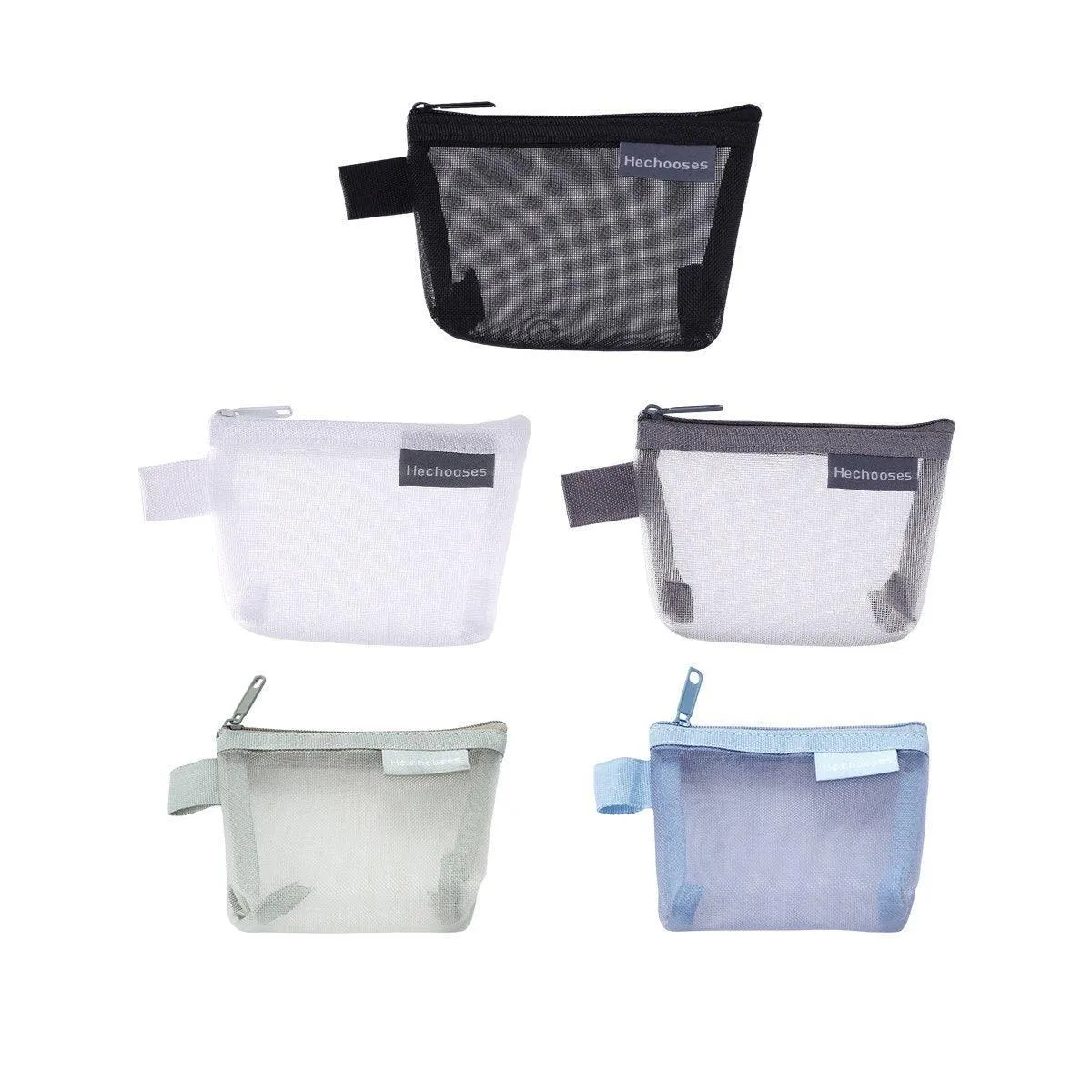 Mini Mesh Zipper Bags Storage Pouch Coin Purse ID Credit Card Holder Organizer