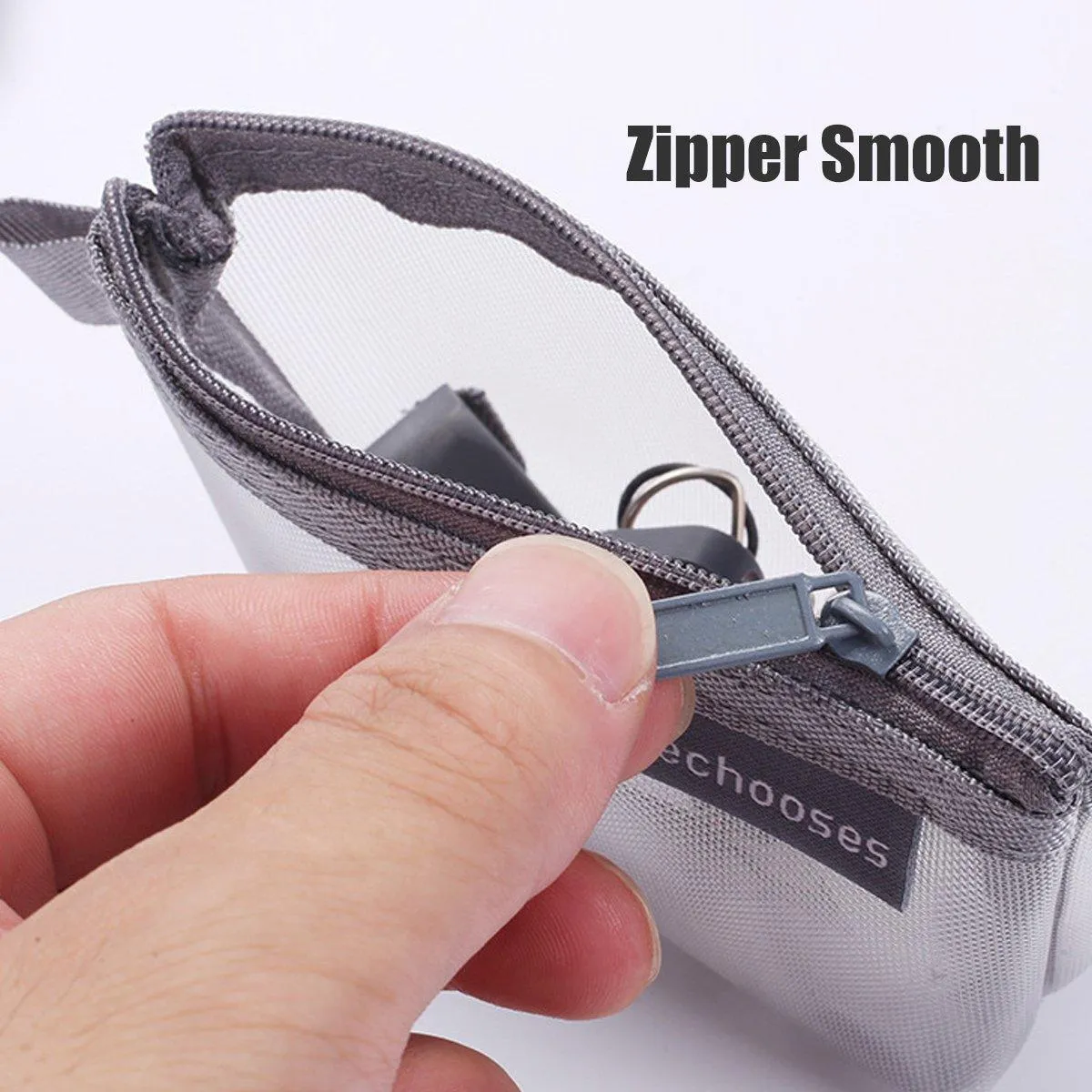 Mini Mesh Zipper Bags Storage Pouch Coin Purse ID Credit Card Holder Organizer